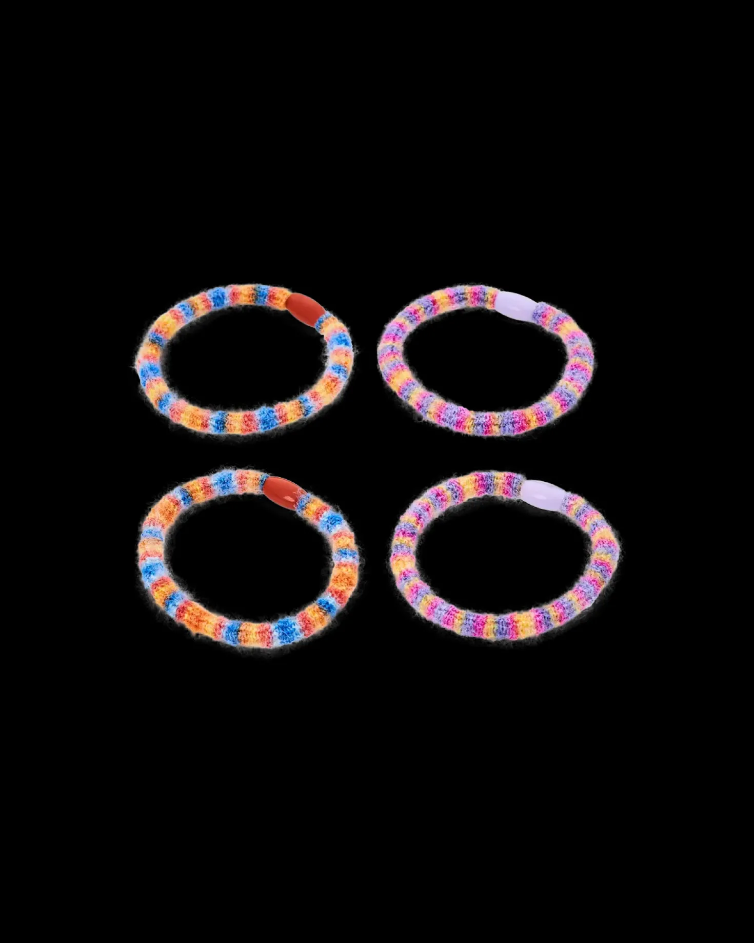 Set di elastici per capelli - Colorful Stripes