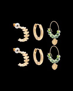 Set di orecchini - Green Shells