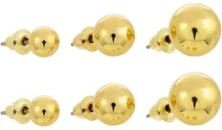 Set di orecchini a perno - Golden Balls