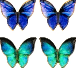 Set di orecchini a perno - Blue Wings