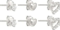 Set di orecchini a perno - Heart Trio