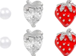 Set di orecchini a perno - Strawberry Trio