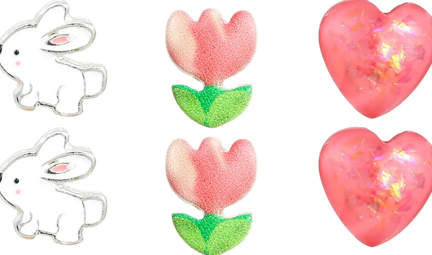 Set di orecchini a perno per bambini - Pink Spring