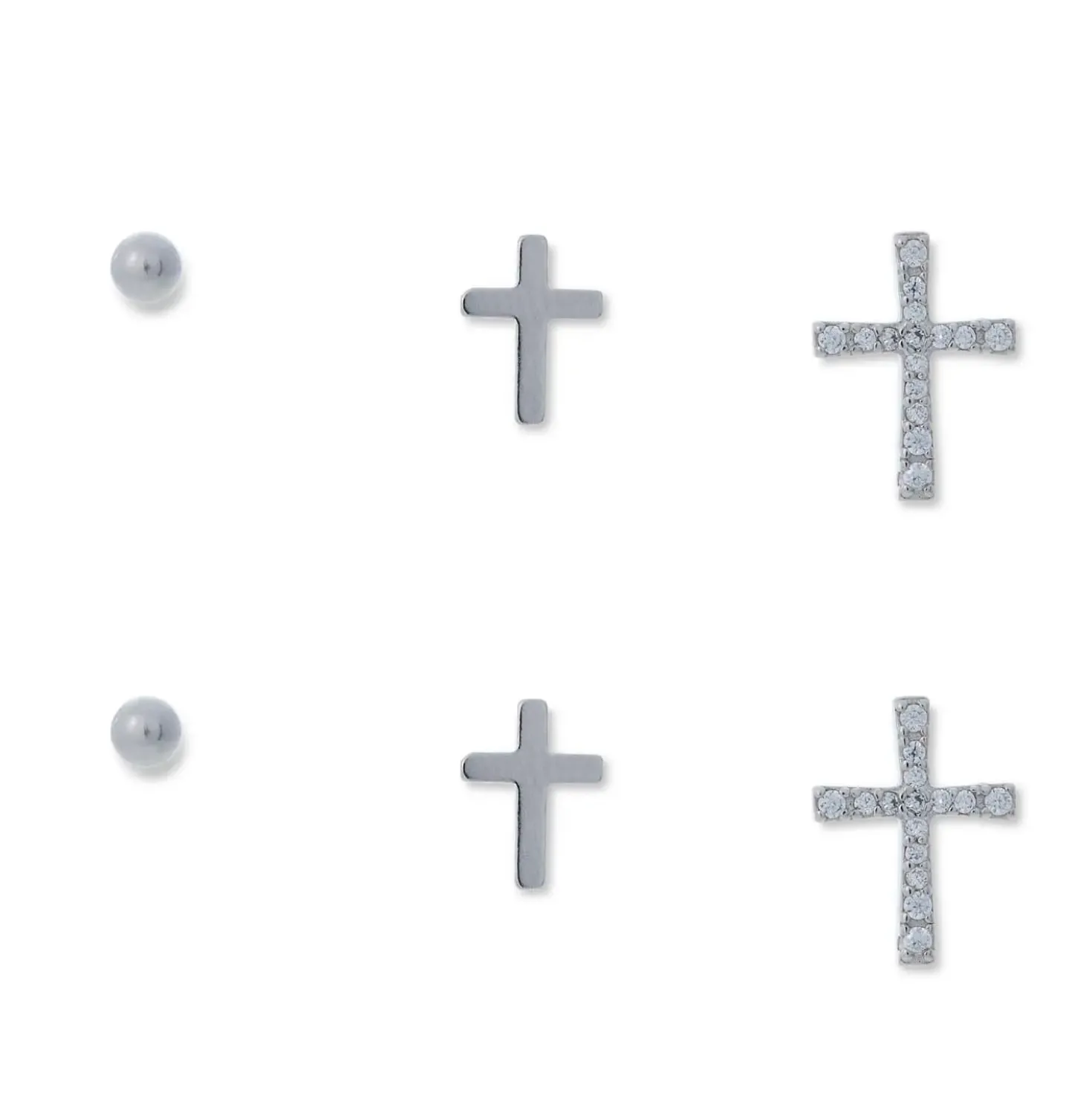 Set di orecchini a perno - Cross Shimmer