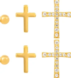 Set di orecchini a perno - Cross Trio