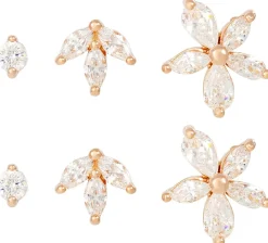 Set di orecchini a perno - Rosé Trio