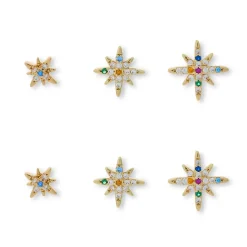 Set di orecchini a perno - Colorful Stars