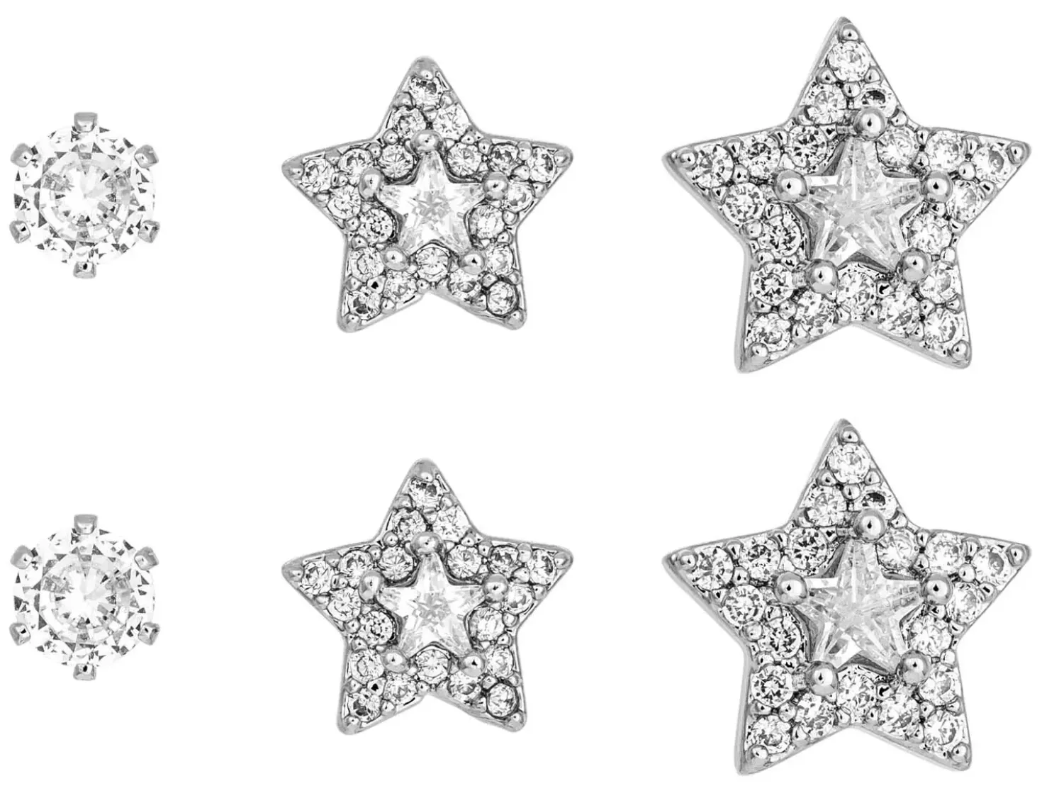 Set di orecchini a perno - Silver Stars