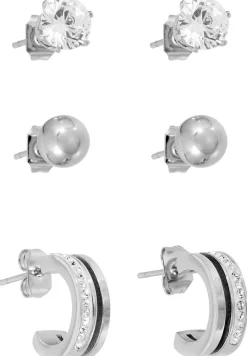 Set di orecchini a perno - Silver Steel