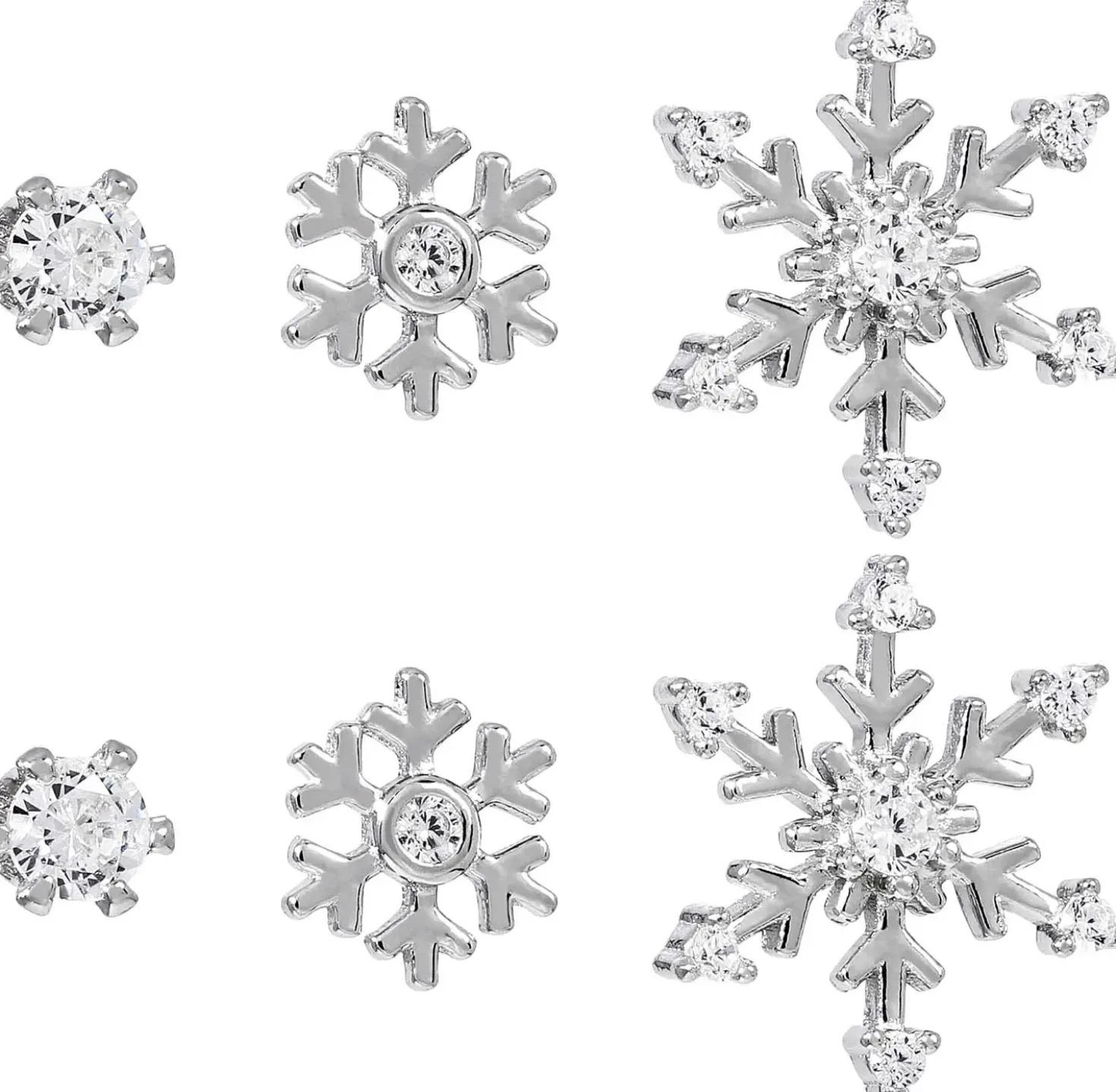Set di orecchini a perno - Snowflake Sparkle