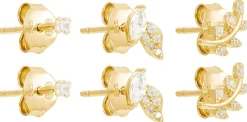 Set di orecchini a perno - Golden Spark
