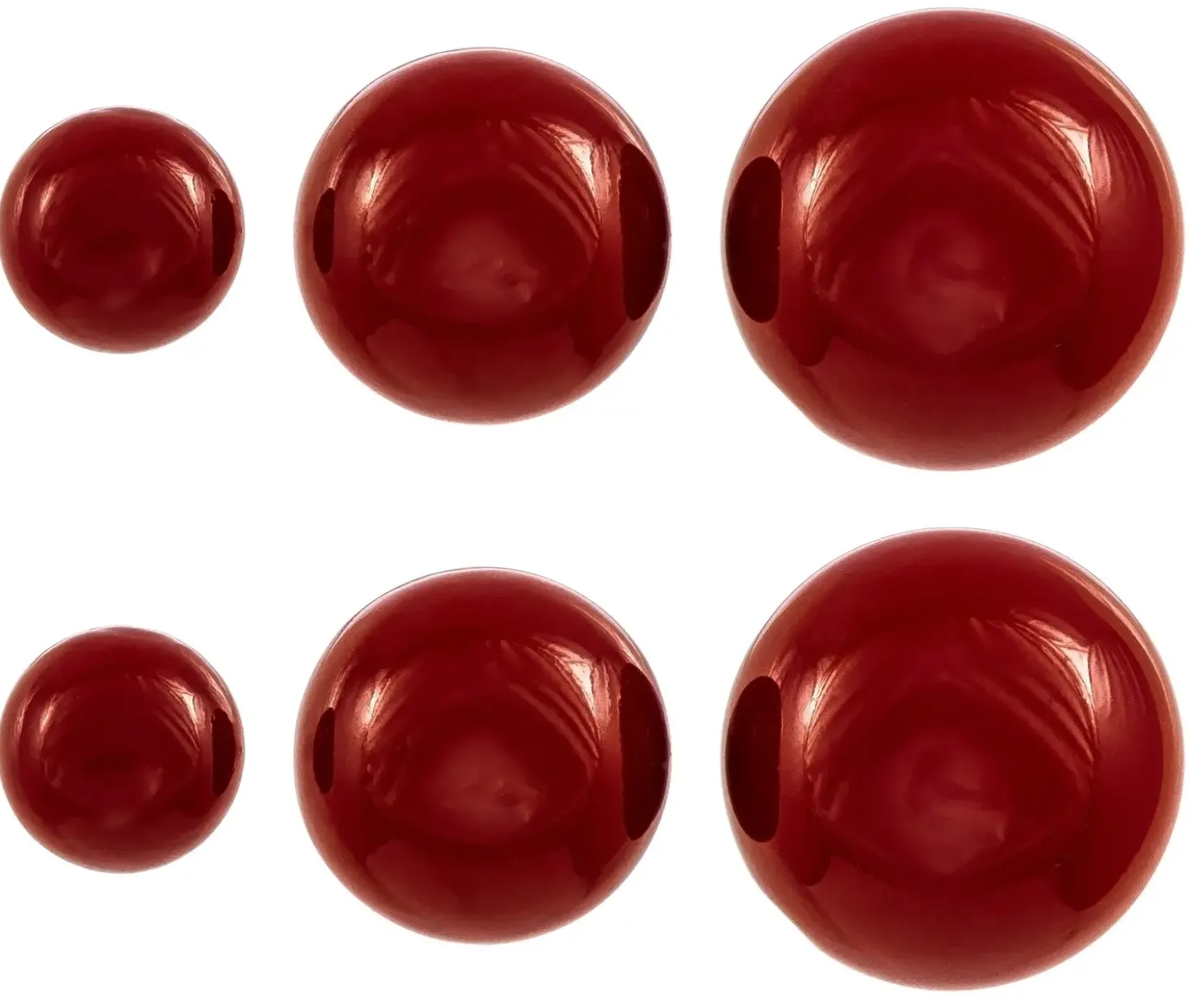 Set di orecchini a perno - Red Balls
