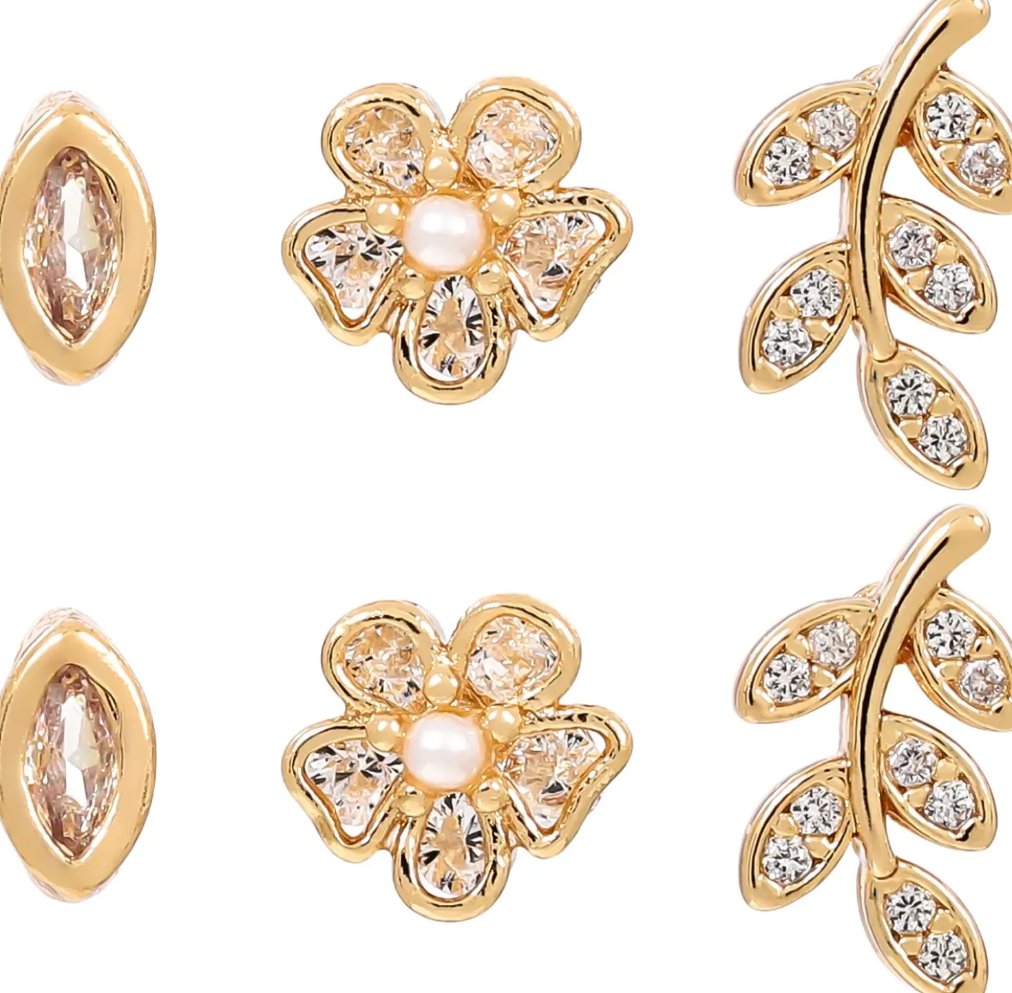 Set di orecchini a perno - Pretty Leaves