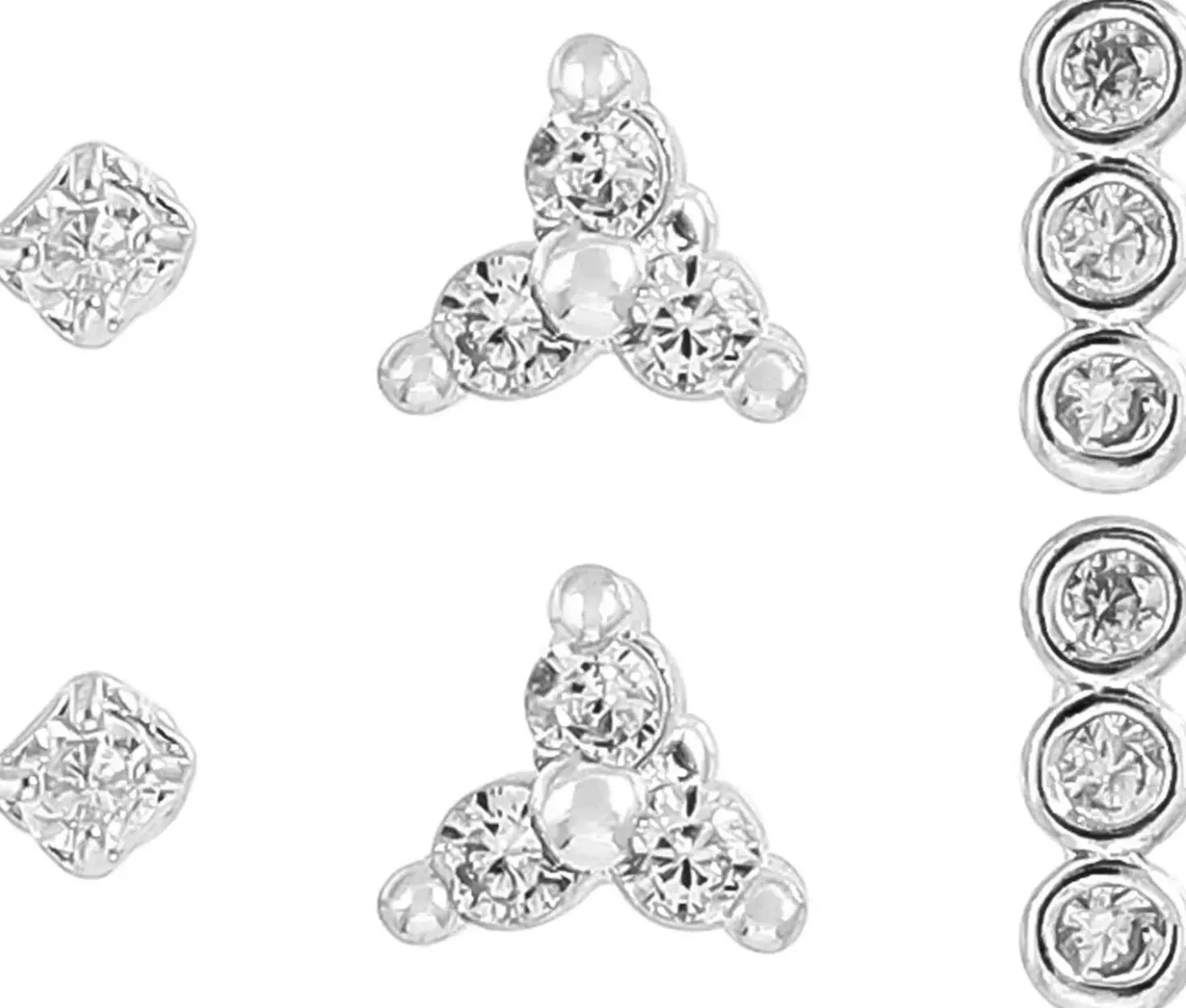 Set di orecchini a perno - Silver Pieces