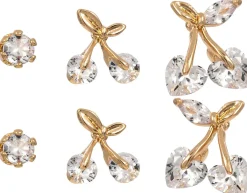 Set di orecchini a perno - Golden Cherries