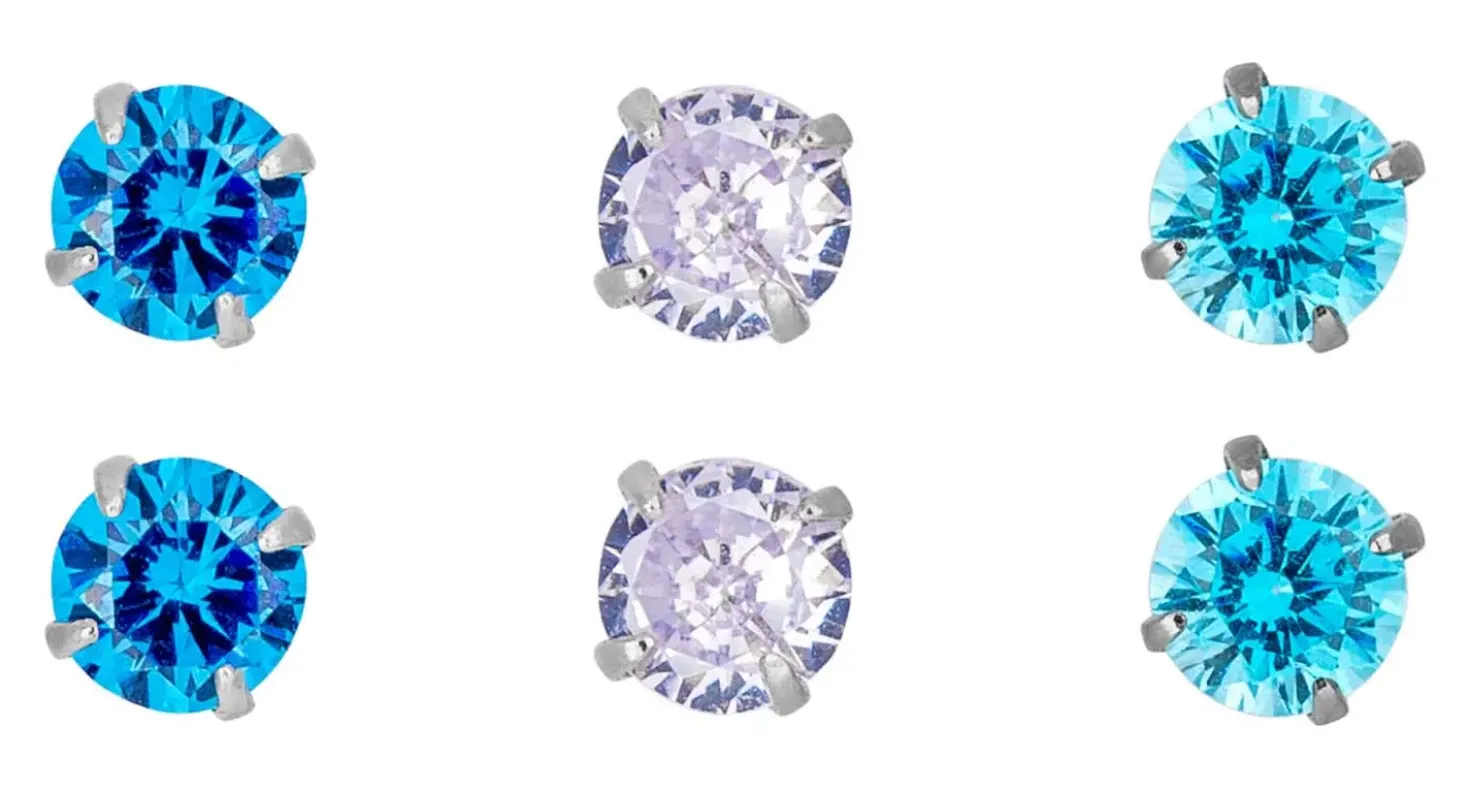 Set di orecchini a perno - Blue Shine