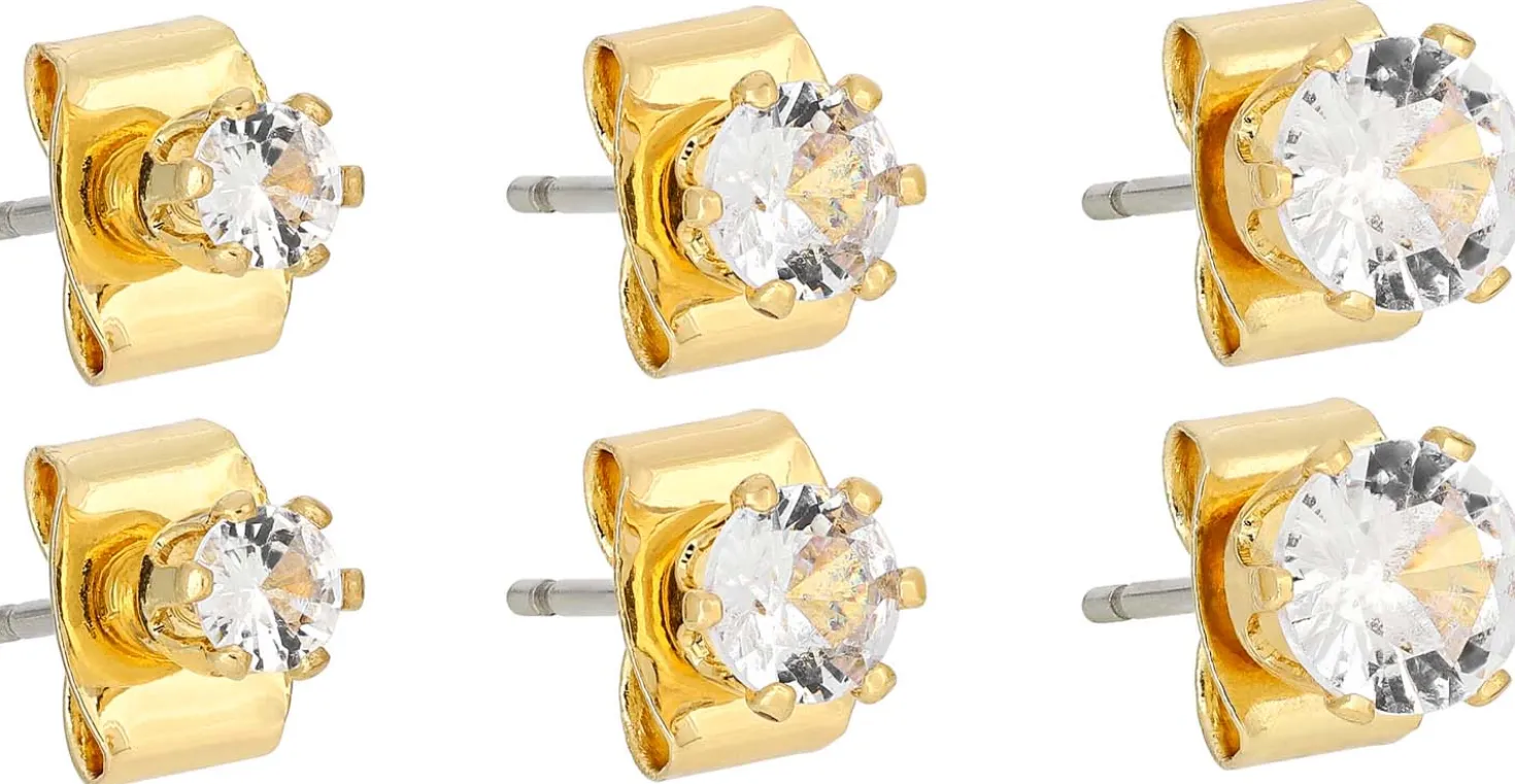 Set orecchini a perno - Golden Shine