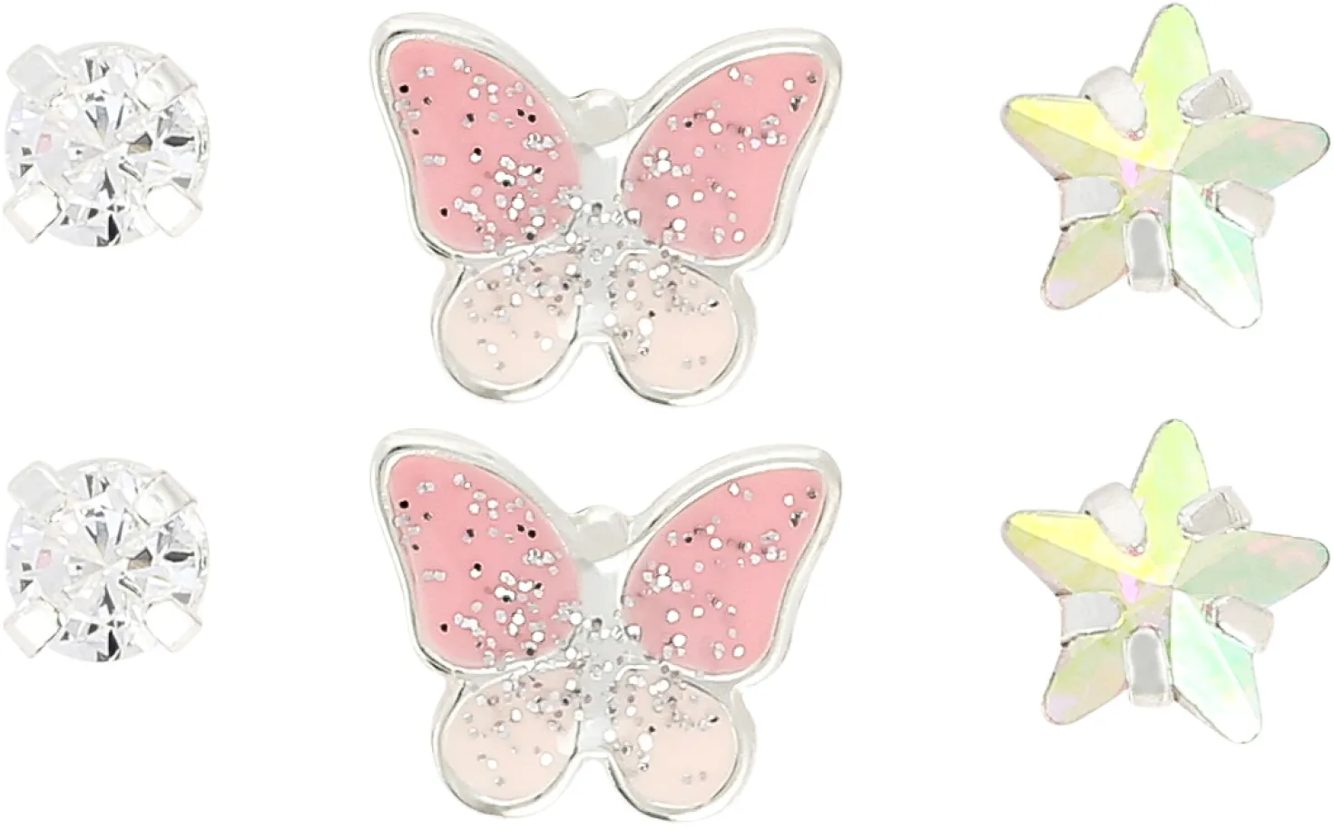 Set orecchini a perno - Pink Butterfly