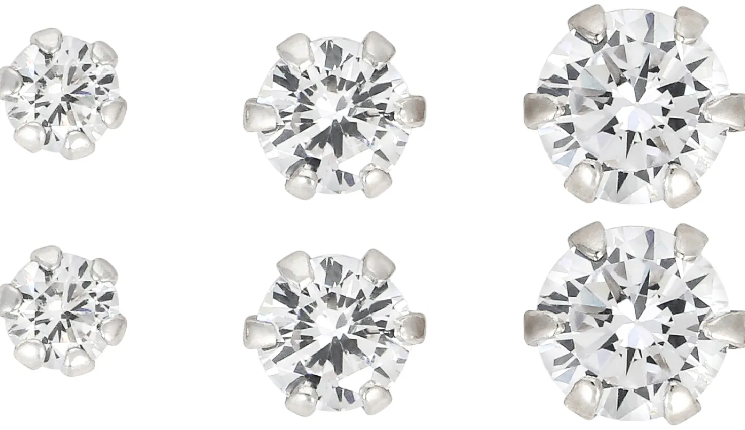 Set orecchini a perno - Silver Trio